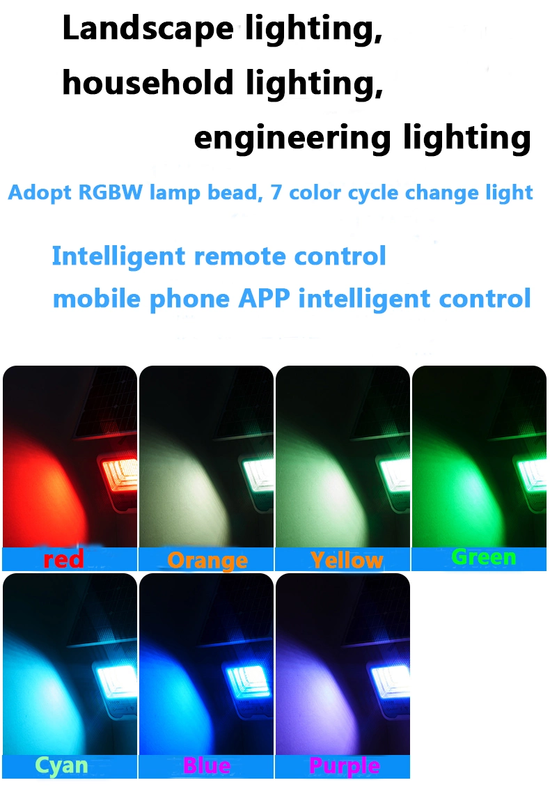 Music Color Changing Multi-Function APP Smart Control Solar Bluetooth Flood Light