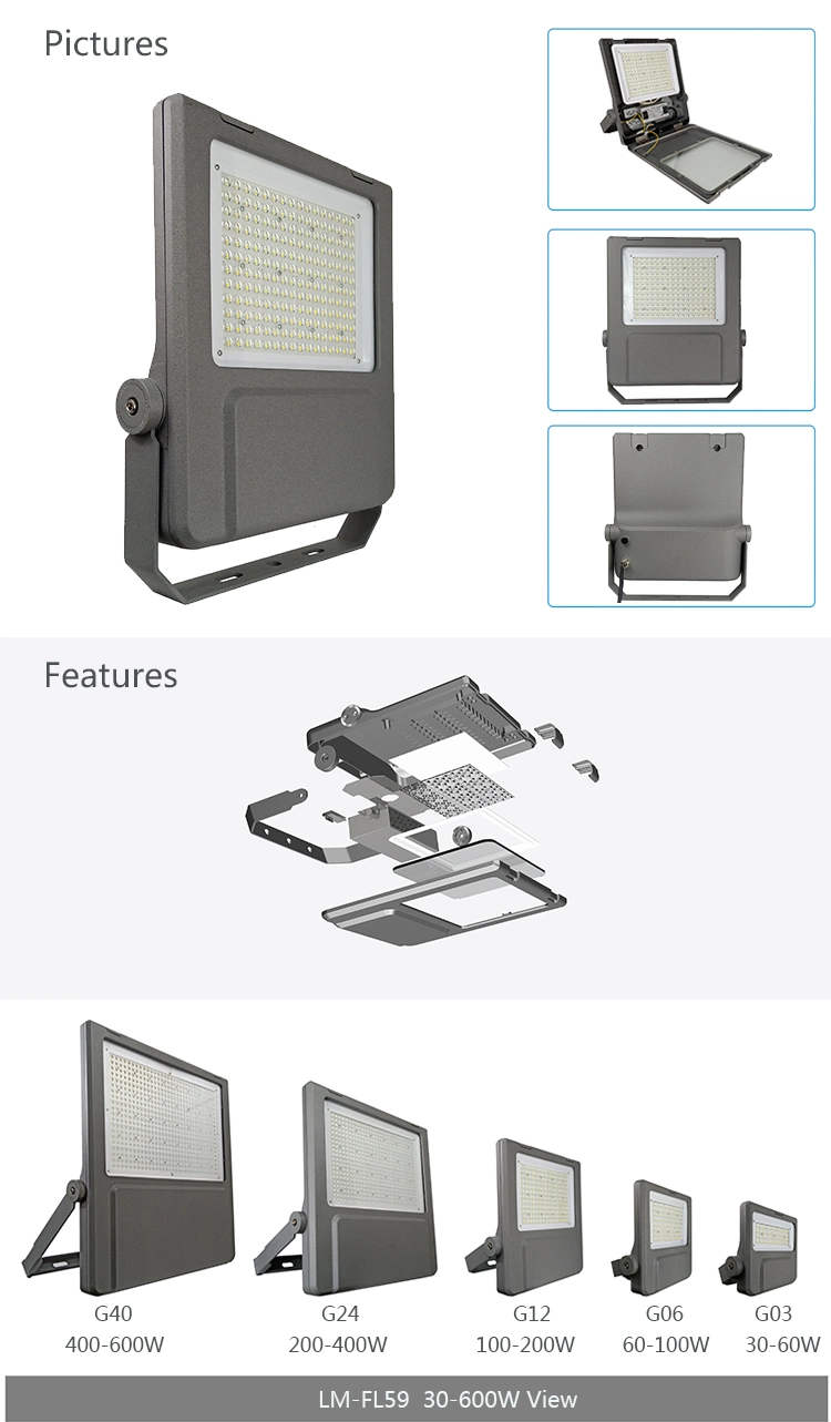 Outdoor IP66 Waterproof Floodlight 200 400 500 Watts Housing LED Flood Light for Park Stadium with Remote Control China Manufacturer Lighting