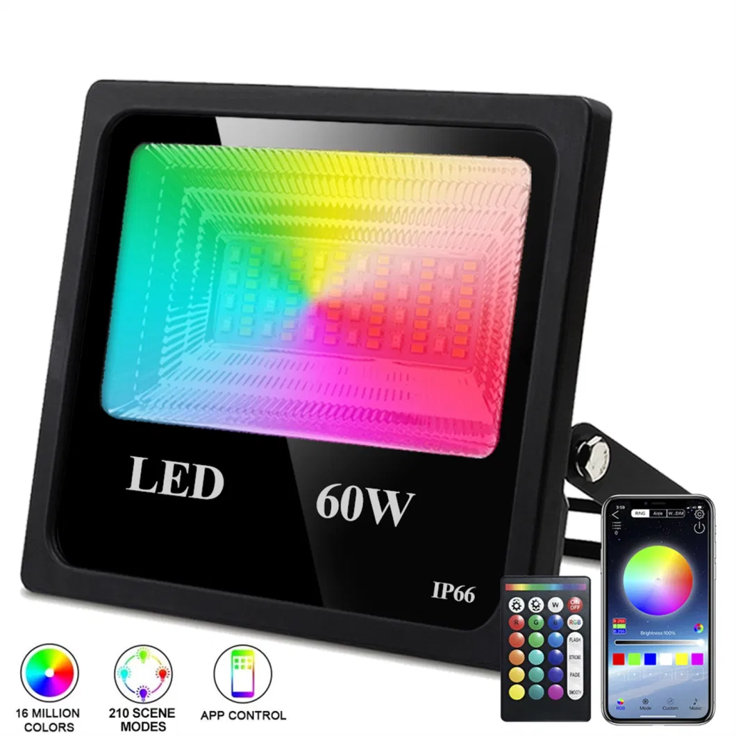 Wireless Control RGB Color Changing Floodlight Smart WiFi LED Flood Light Tuya Dimmable Voice Control Smart Floodlight