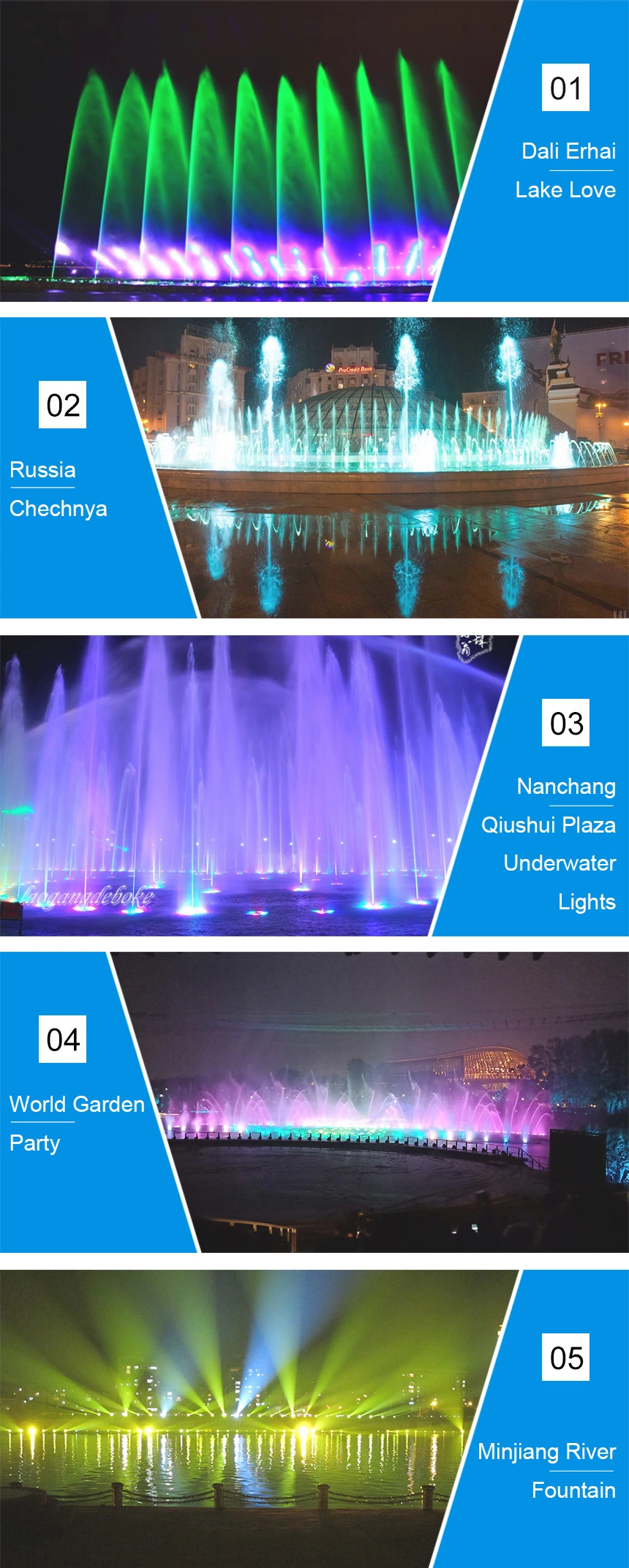 36W 5-Wire RGBW CREE Dimmable Color Changing Flood Fixtures Underwater LED Spot Lights for Pool Pond