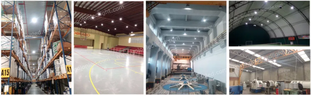 210lm/W Dim Store Gym Sport Court Factory Workshop Sensor Industrial LED Lighting Low Bay Lamp 300W 250W 100W 150W 200W UFO LED High Bay Light for Warehouse