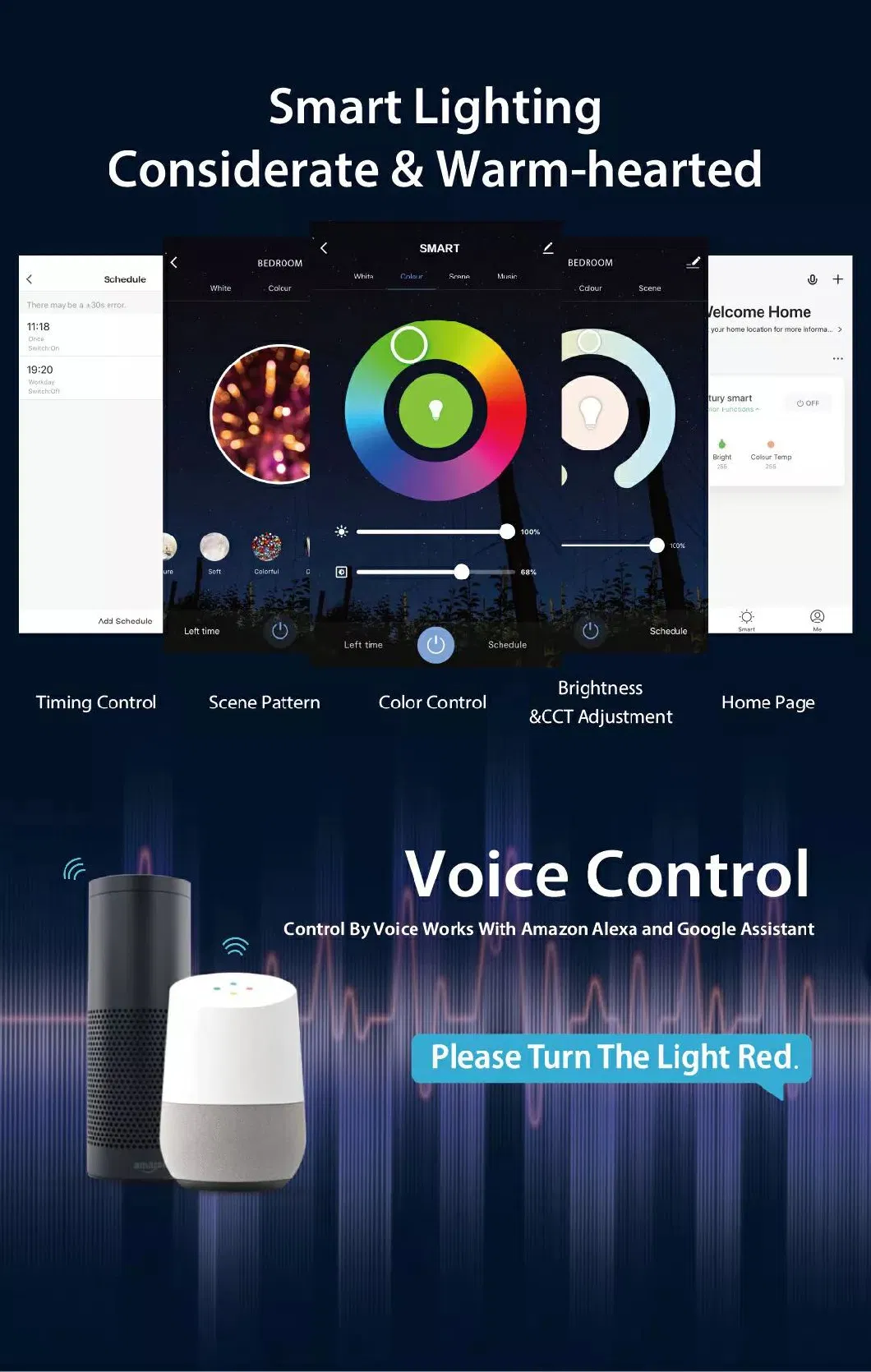 Wireless Control RGB Color Changing Floodlight Smart WiFi LED Flood Light