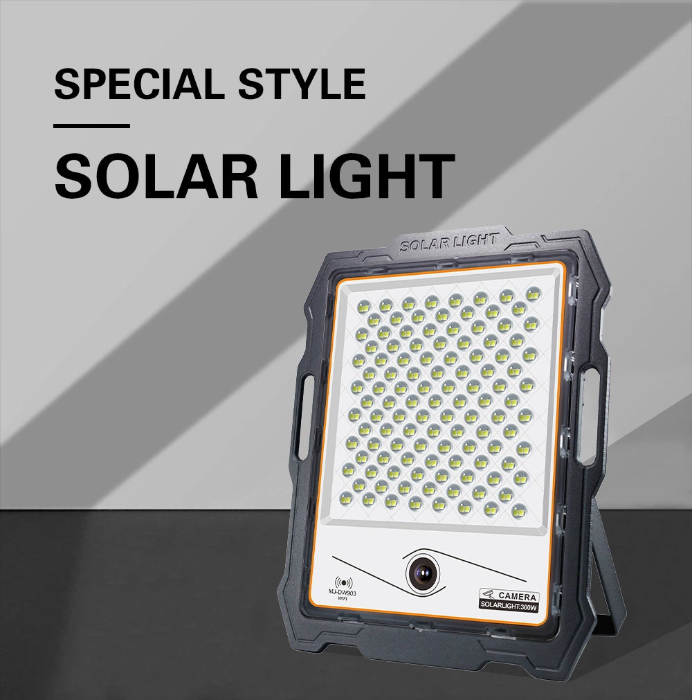 Outdoor Waterproof Rechargeable 100W 200W 300W Solar LED Security Flood Light with Camera