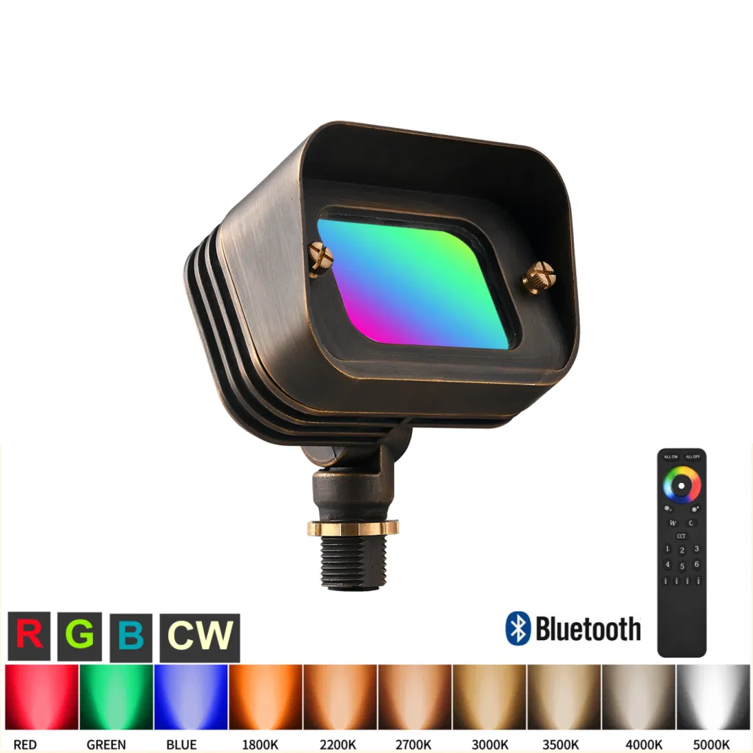 White Tunable RGBW Color Changing 12V Low Voltage LED Integrated Flood Light Landscape Fixture